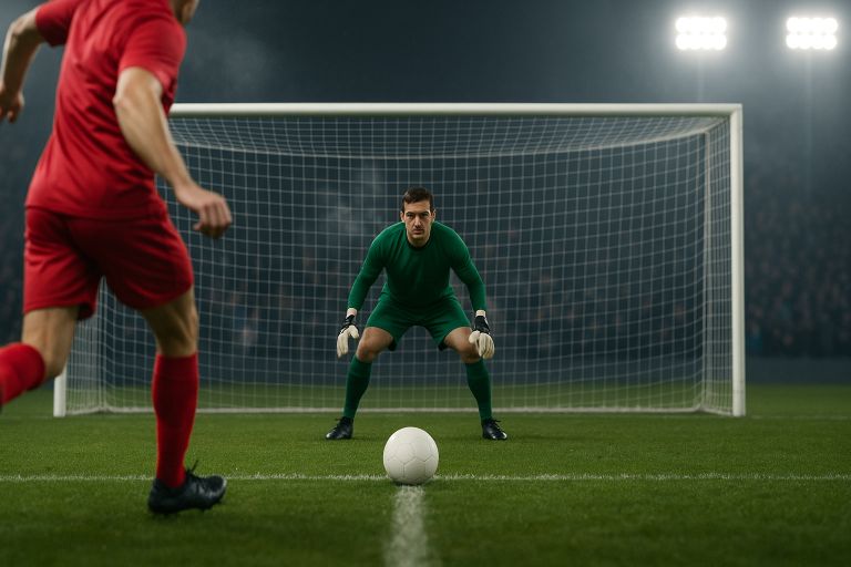 Stadium goalmouth during penalty kick