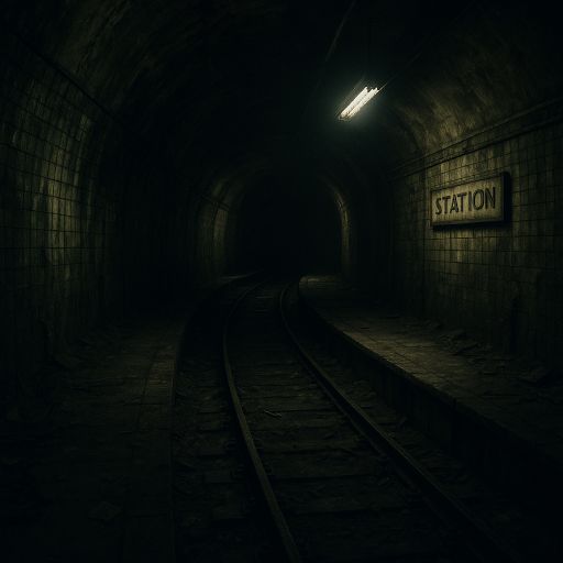 A dark empty underground platform