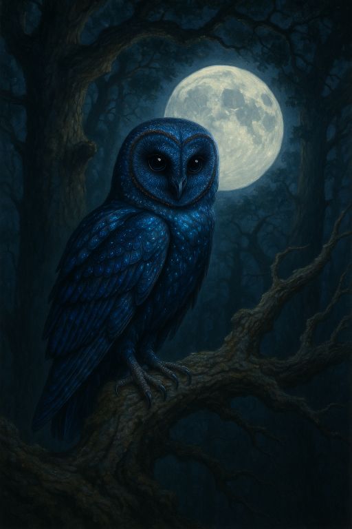 An owl perched on a gnarled branch