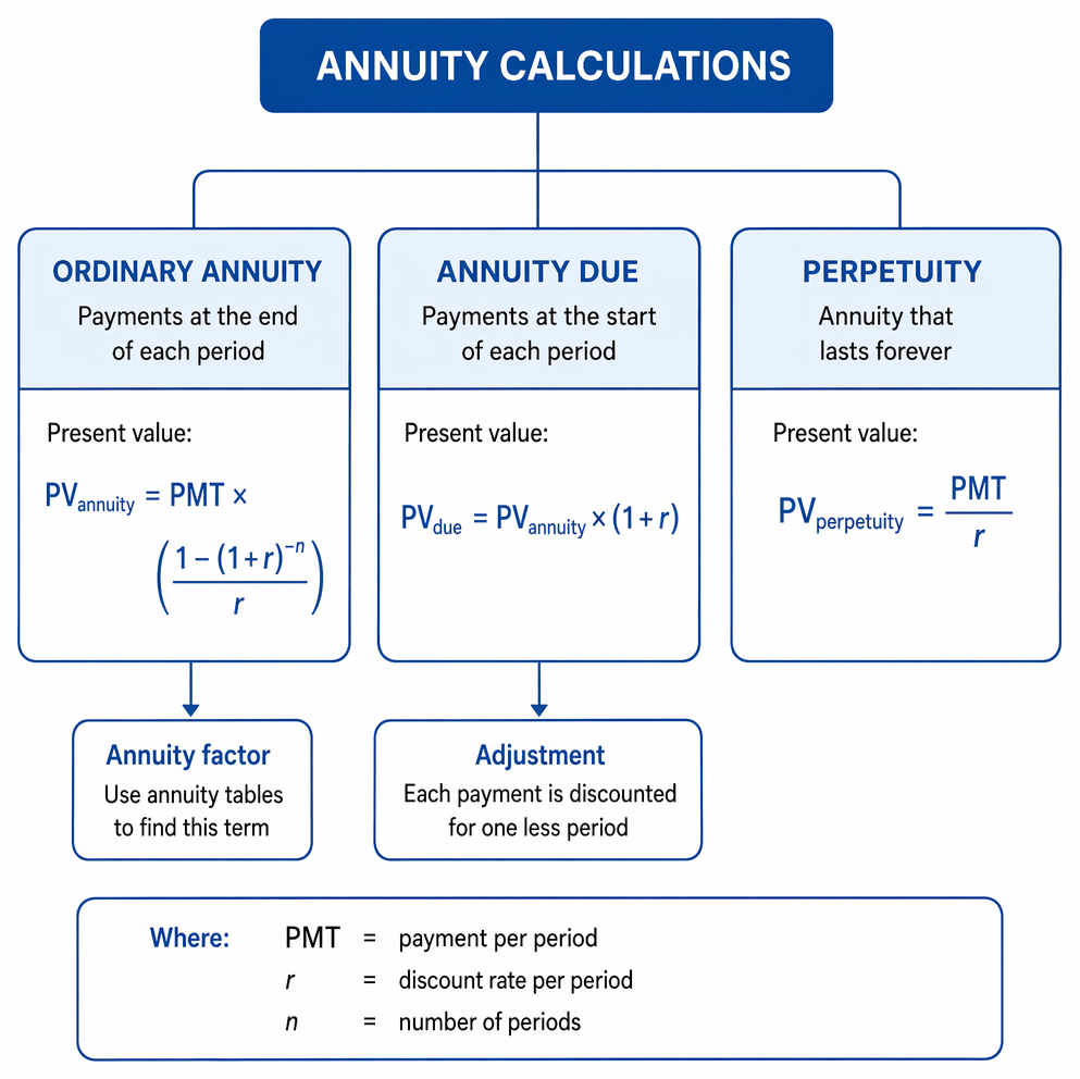 Present value calculation for a single future amount, identifying cash flow timing, discount rate and periods, choosing a present value factor, and interpreting results.