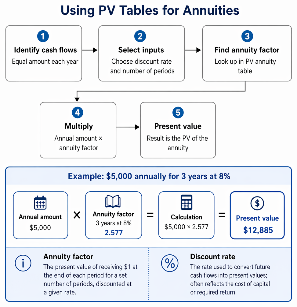 Time value of money method selection by cash flow pattern: single amount, annuity, or uneven series, with compounding, discounting, or individual present values.