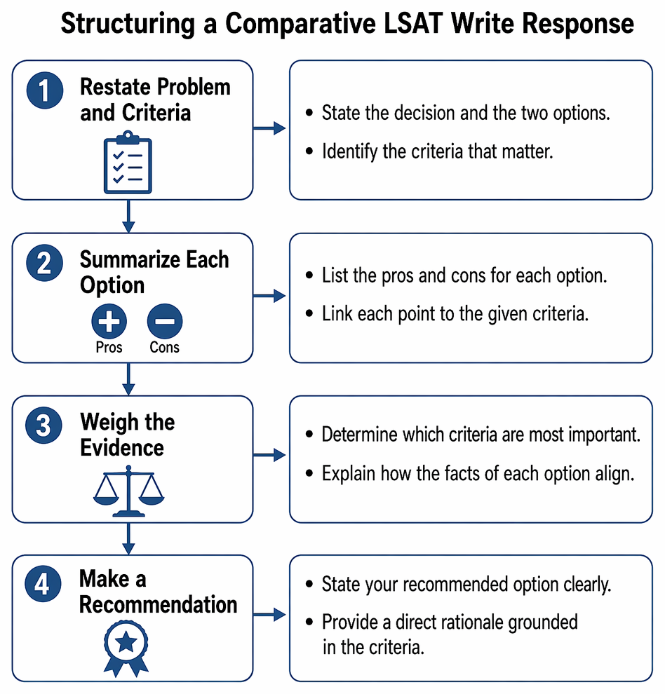 Potential argument points screened against stated criteria, permissible additional goals, inclusion rationale, focus, and importance weighting.
